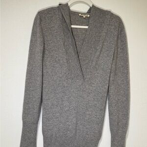 LA Made Gray Women's Cashmere Sweater with Hood